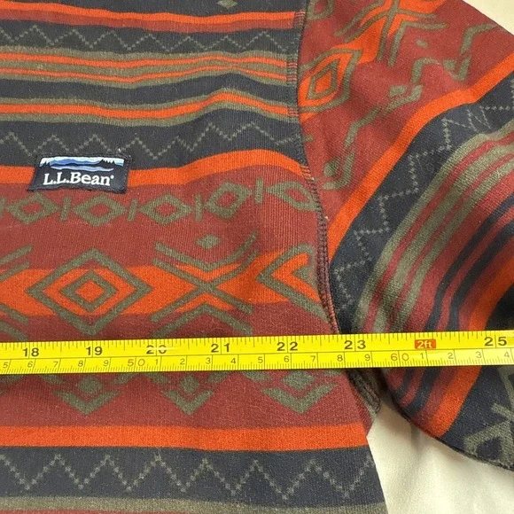L.L.Bean Half-zip Men'sNavajo Aztec Mens 512319 Sherpa Collar Sweater Size XLT